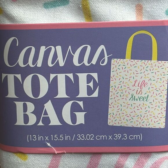 C.R. Gibson “Life is Sweet” Canvas Tote Bag! - Picture 5 of 8